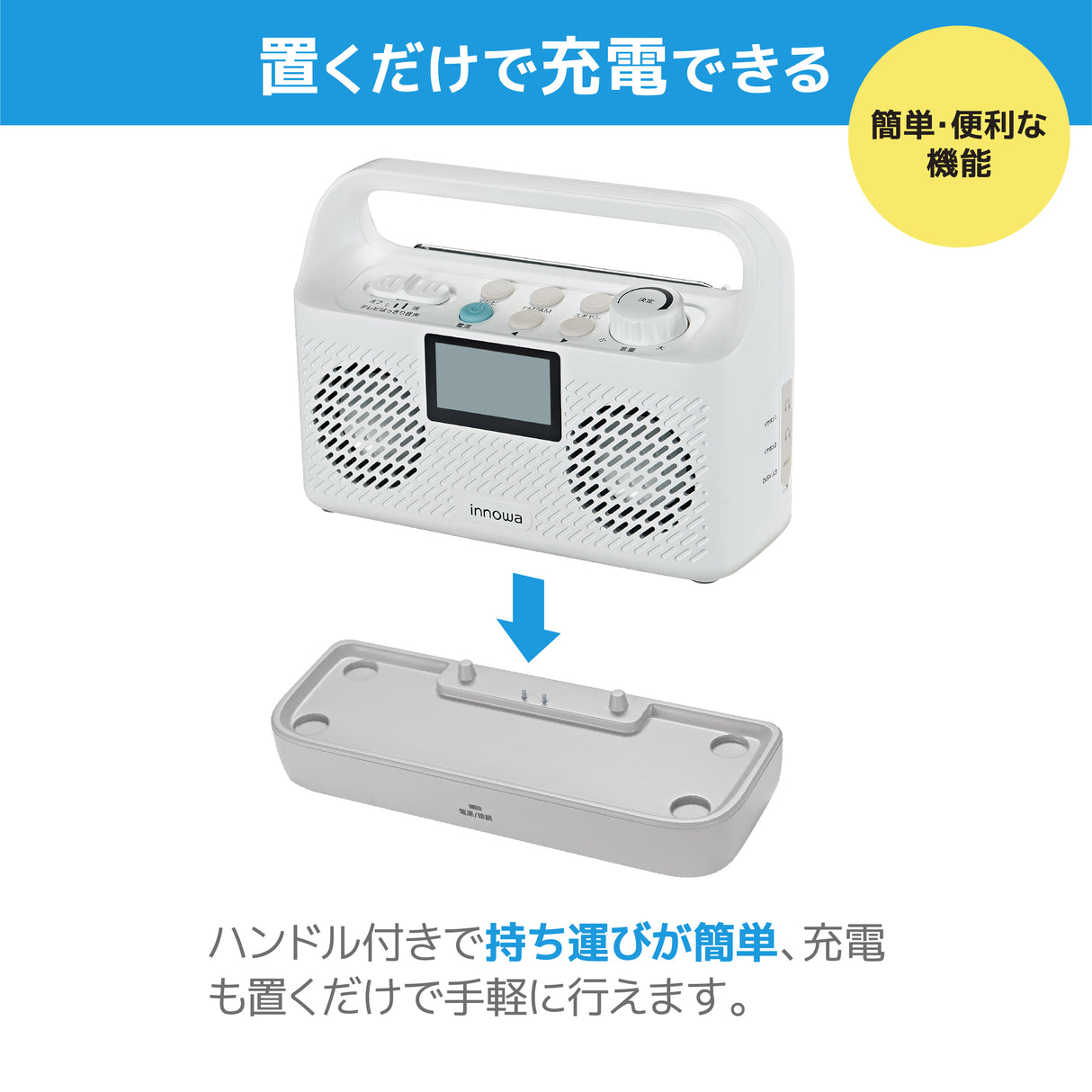 innowa お手元テレビ用スピーカー(ラジオ付き)