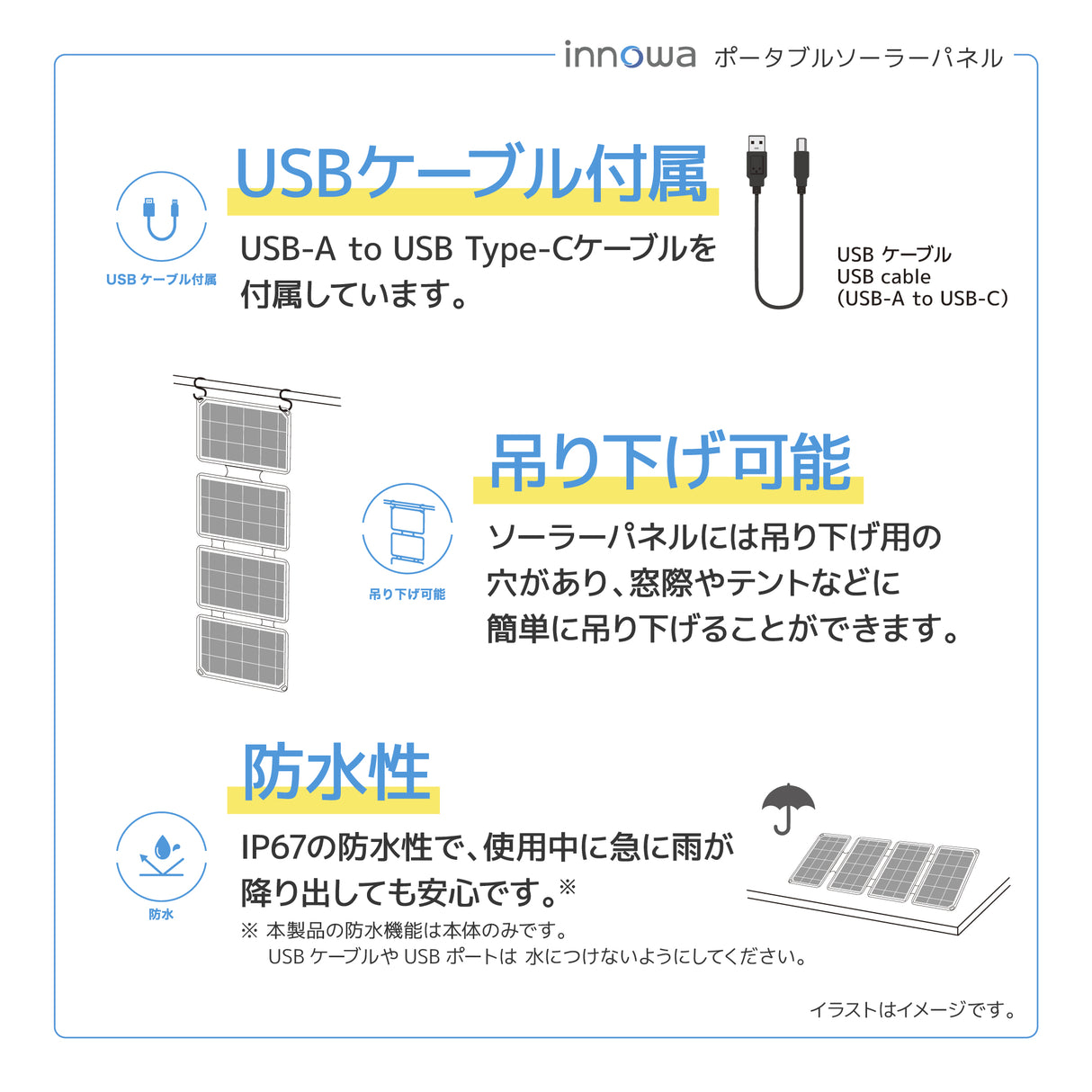 【セット】innowa buddy ポータブルテレビ・ラジオ (くまモンVer.) & ポータブルソーラーパネル(グレイ)