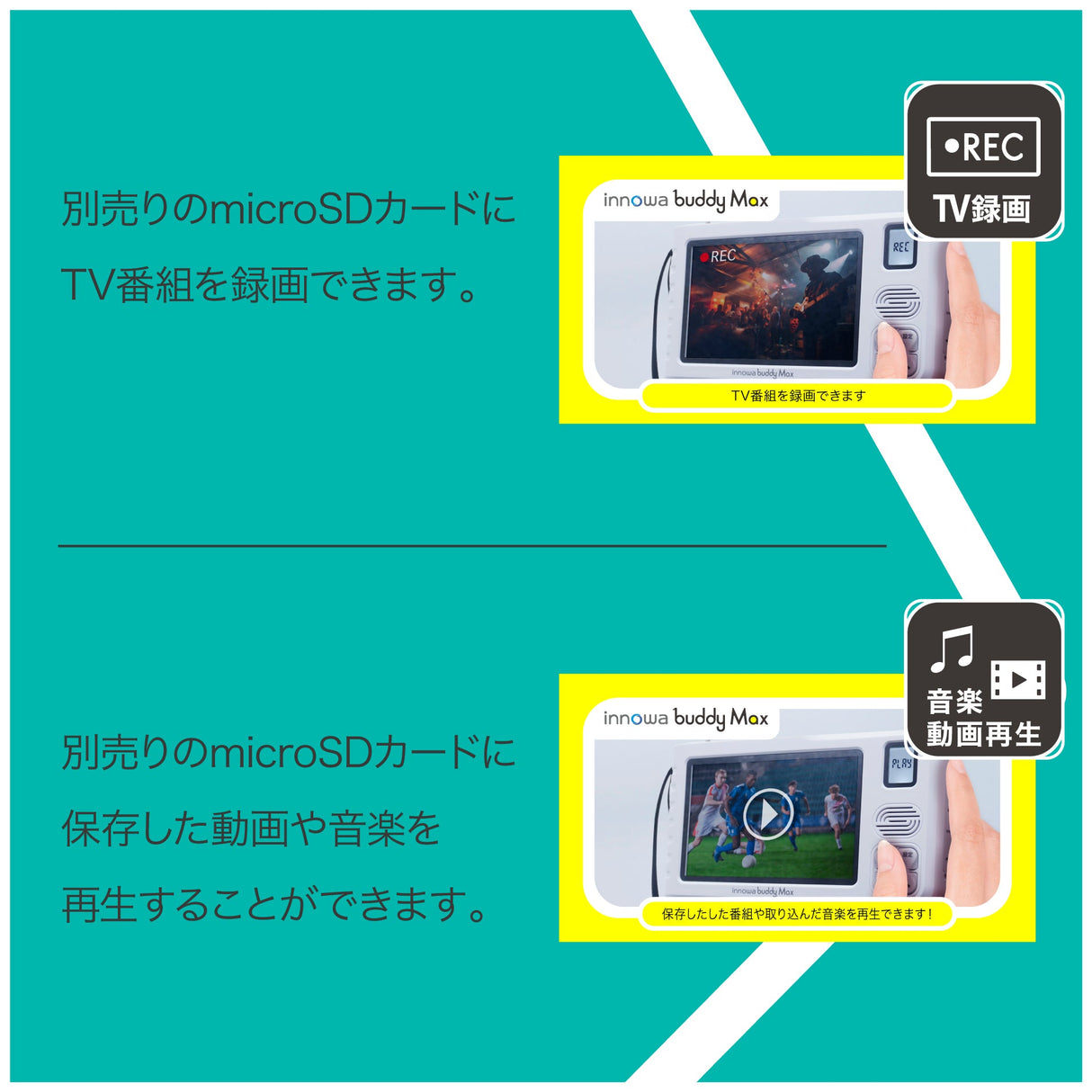 innowa buddy Max ソーラー充電 手回し ポータブルテレビ・ラジオ 4WAY電源 LEDライト モバイルバッテリー 防災 アウトドア