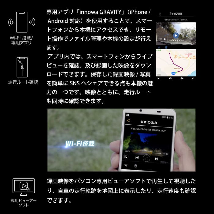innowa GRAVITY M1 ドライブレコーダー