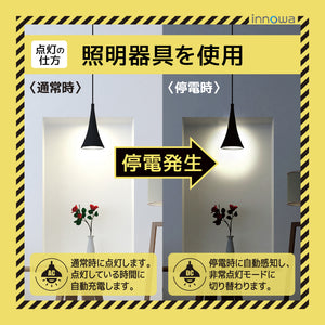 【2個でお得】innowa 防災LED電球（電球色）停電時も安心の灯り バッテリー内蔵型