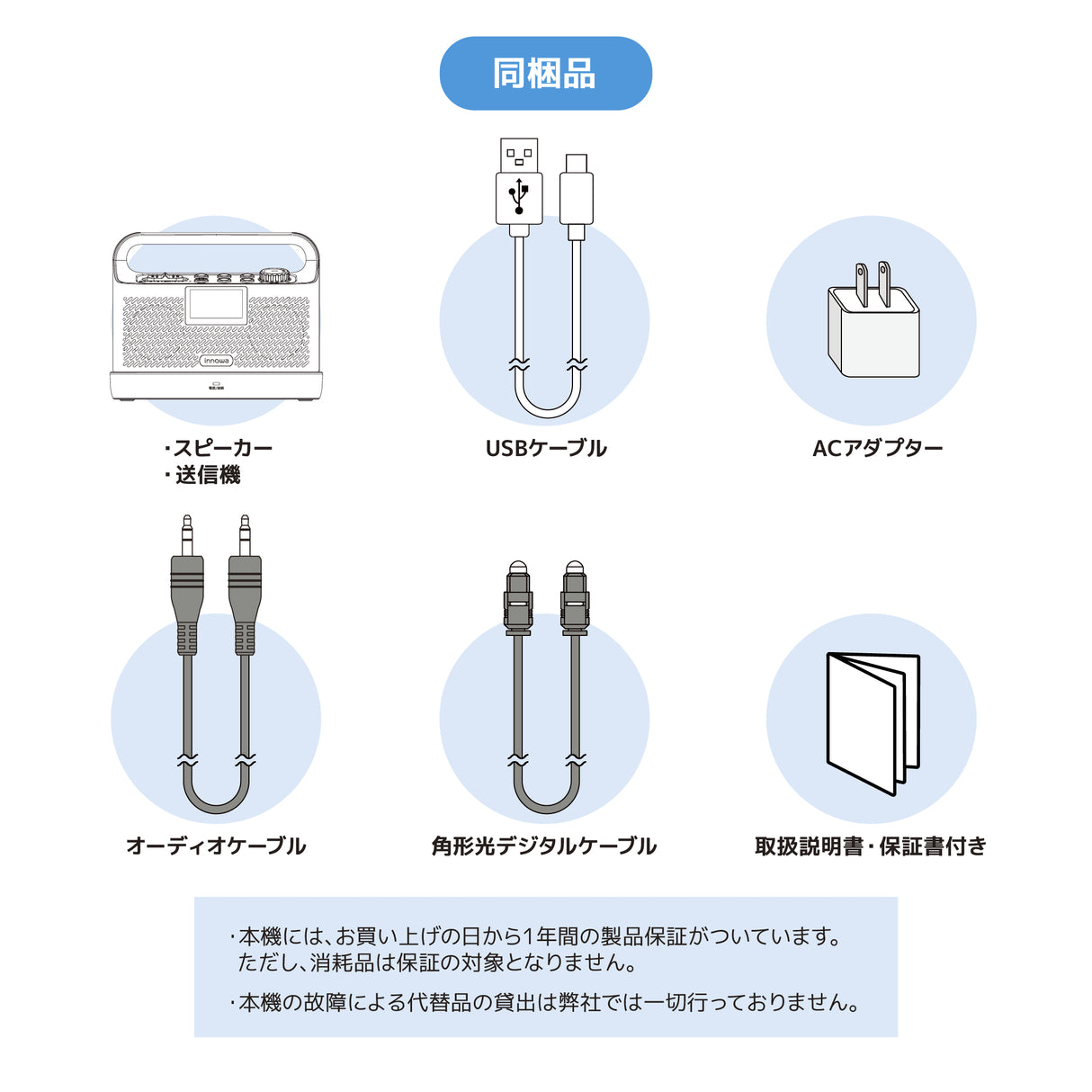 innowa お手元テレビ用スピーカー（ラジオ付き）