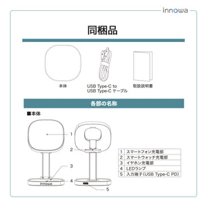 innowa 3in1 ワイヤレス充電ステーション(ACアダプターなし)